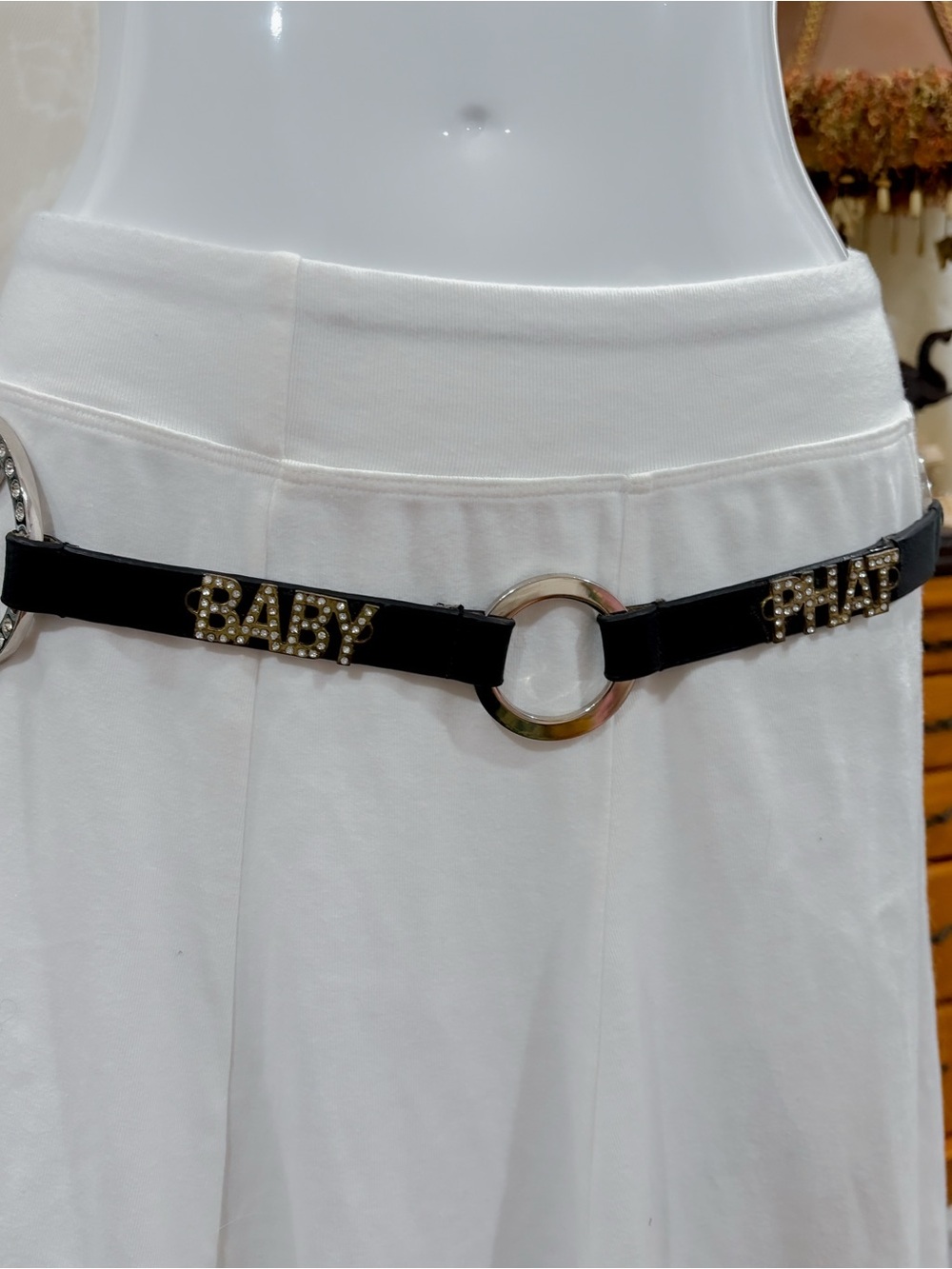 Y2K McBling glam girly baby phat rhinestone O ring belt - Picture 2 of 6